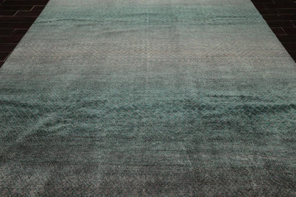 9' x 12' Hand Knotted 100% Wool Muted Contemporary Modern Area Rug Gray