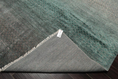 9' x 12' Hand Knotted 100% Wool Muted Contemporary Modern Area Rug Gray