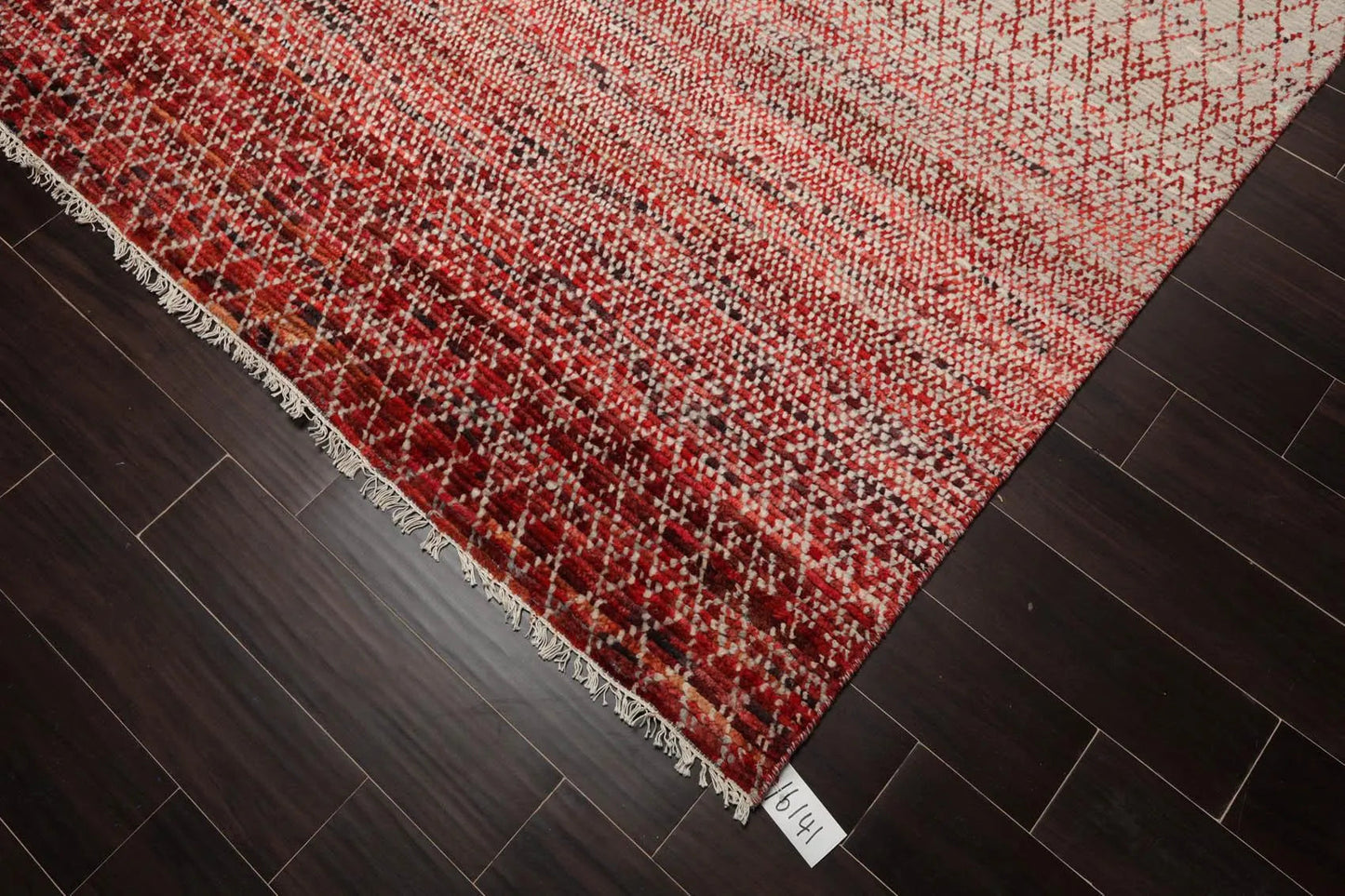 8' x 10' Hand Knotted 100% Wool Contemporary Modern Grass Area Rug Red