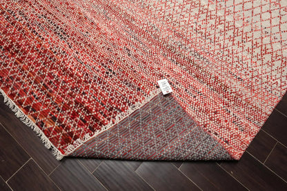 8' x 10' Hand Knotted 100% Wool Contemporary Modern Grass Area Rug Red