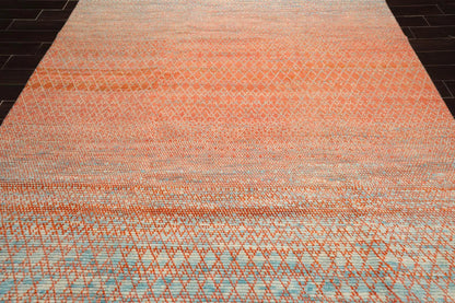 8'x 10' Hand Knotted 100% Wool Contemporary Modern Oriental Area Rug Orange