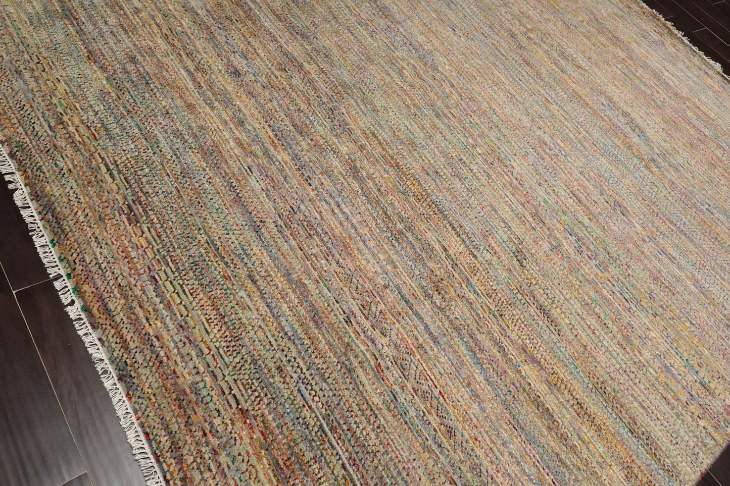 8' x 10' Hand Knotted 100% Wool Muted Modern Oriental Area Rug Tan