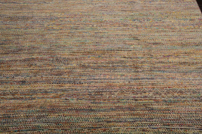 8' x 10' Hand Knotted 100% Wool Muted Modern Oriental Area Rug Tan