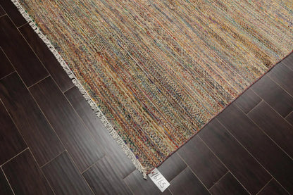 8' x 10' Hand Knotted 100% Wool Muted Modern Oriental Area Rug Tan