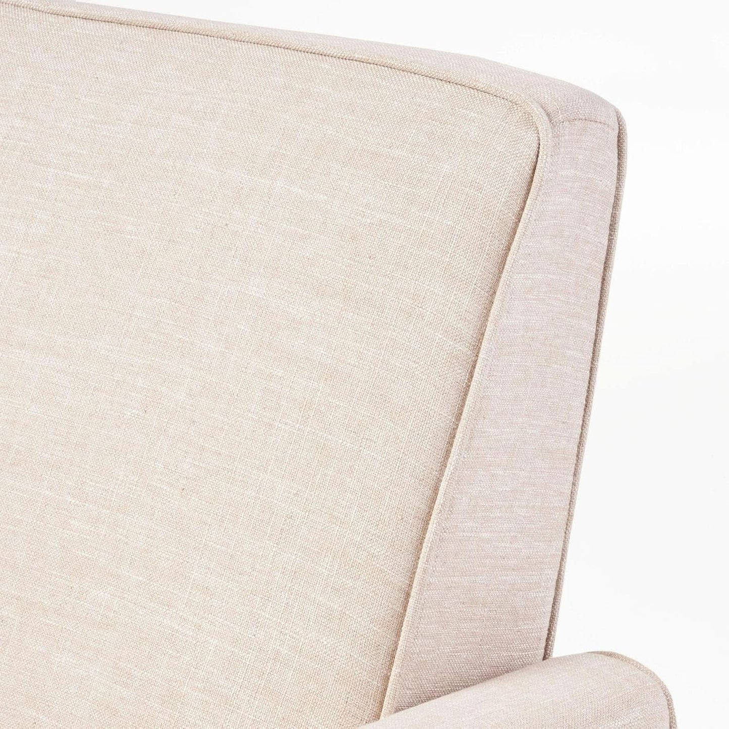 Compact Fabric Recliner Set Of 2 In Beige And Dark Brown