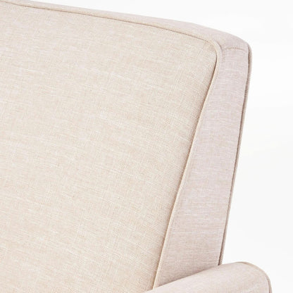 Compact Fabric Recliner Set Of 2 In Beige And Dark Brown