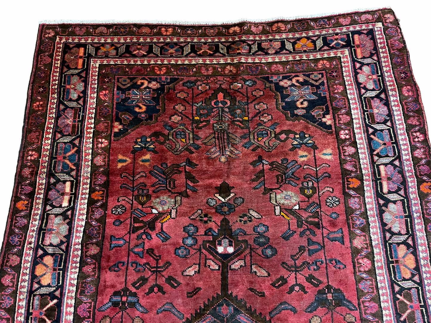5.5 X 10 Handmade Wool Tribal Gallery Rug Wide Runner Corridor Rug Floral Red