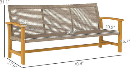 Spacious Wicker Outdoor Couch for Three Comfortable Seats