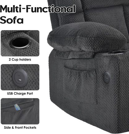 Power Lift Recliner Chair With Massage And Heat USB Ports