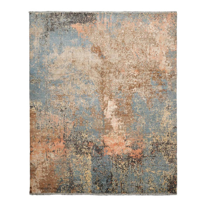 8x10 Celadon, Peach Hand Knotted 100% Wool Sherpa Design Tibetan Oriental Area Rug