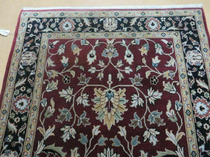 4' X 6' Handmade Finely Knotted Indian Agra Pattern Wool Rug Nice