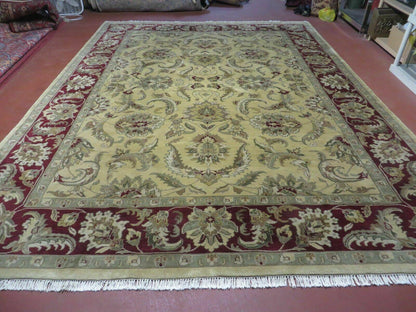 9' X 12' Vintage Handmade India Oriental Jaipur Quality Tea Wash Hand Knotted