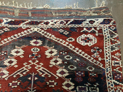 4' X 4' 4" Antique Handmade Turkish Oriental Bergema Wool Veg Dyes Tribal Collectible Rug