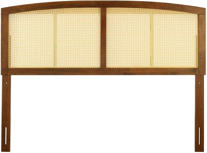 Cane Woven Rattan King Headboard With Organic Design