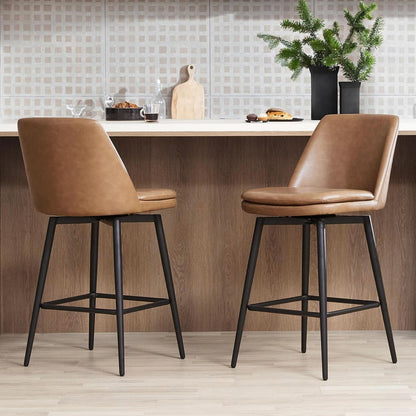 Counter Height Swivel Barstools Set of Four Stylish Comfort