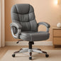 Gray High Back Office Chair Adjustable Height PU Leather
