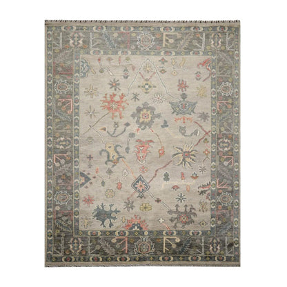 Multi Sizes LoomBloom Muted Turkish Oushak Hand Knotted Wool Area Rug Gray, Beige Color