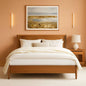 King Size Acacia Wood Platform Bed Frame With Headboard