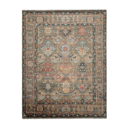 Multi Sizes LoomBloom Muted Turkish Oushak Hand Knotted Arts & Craft Wool Traditional Area Rug Mossy Gray Color