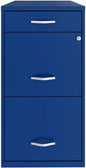 Blue 18In Deep 3 Drawer Metal File Cabinet Fully Assembled