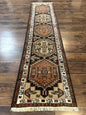 Persian Tribal Runner Rug 2.4 x 9.4, Geometric Medallions, Sarab Runner