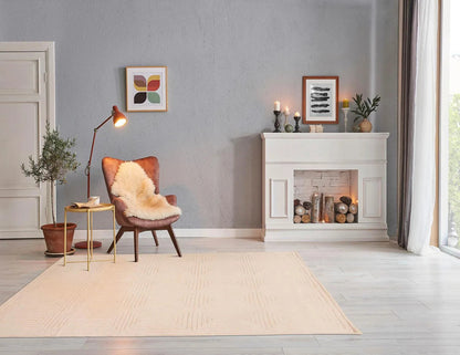 5' x8' Hand Tufted Hand Made 100% Wool Designer Modern & Contemporary  Oriental Area Rug Tone On Tone,Beige Color