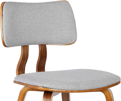 Jaguar Mid Century Modern Dining Chair Grey Fabric Walnut