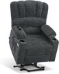 Dark Grey Power Lift Recliner With Massage And USB Charging