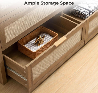 FiftySevenInch Boho Dresser Reclaimed CaramelOak Finish