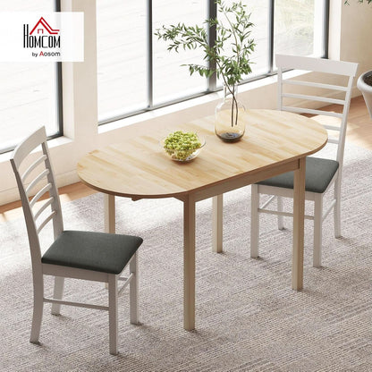 55 Inch Solid Pine Dropleaf Dining Table Expandable