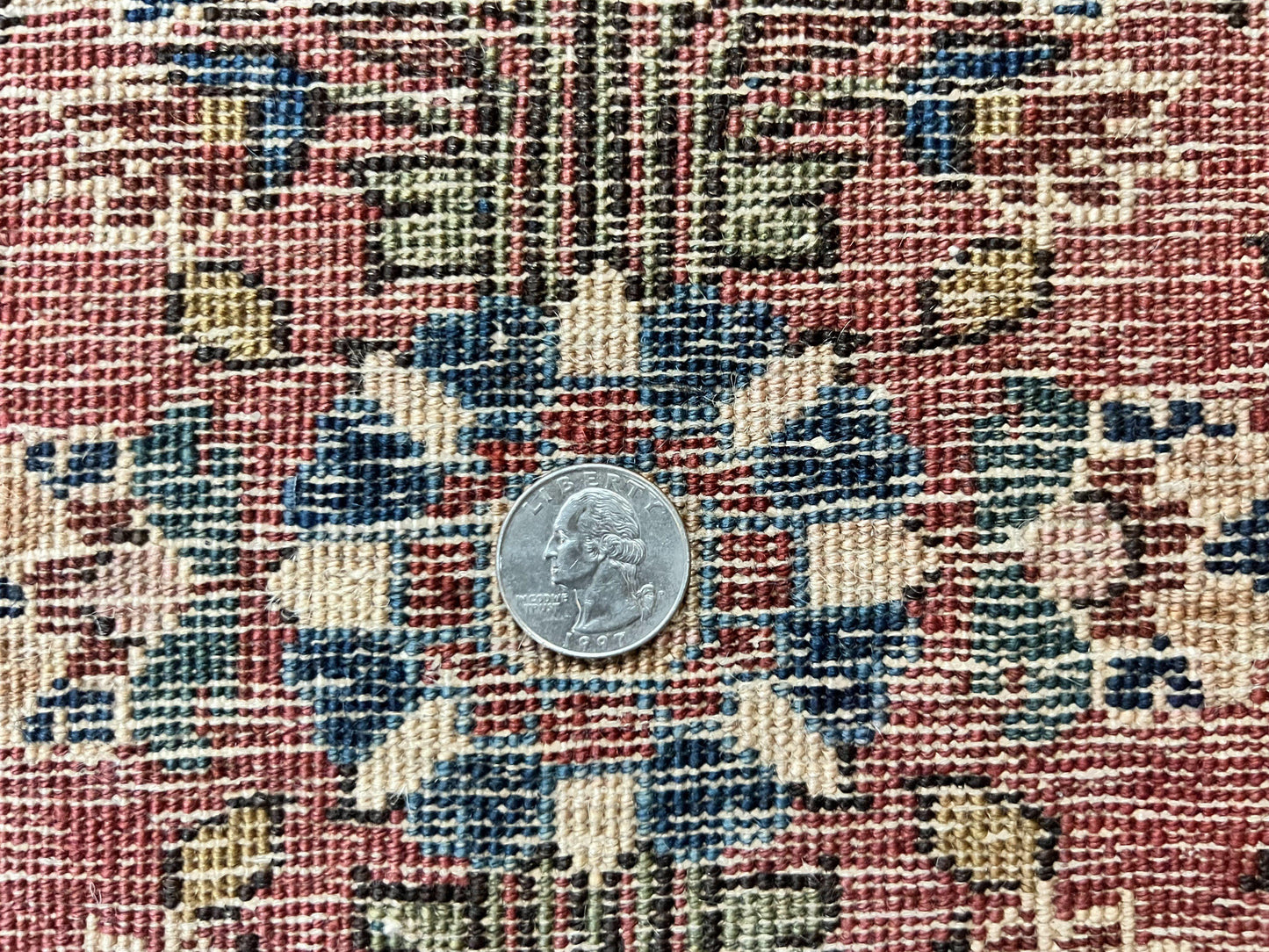 Antique Persian Sarouk Rug 2 x 2.5, Small Sarouk Carpet, Red Floral 1920s Red, Fine 170 KPSI, Wool Handmade Rug