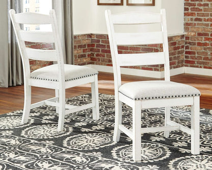 Vintage Farmhouse Cushioned Dining Chairs Whitewash 2 Pack