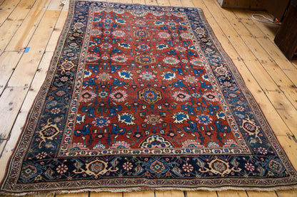4.5x7 Antique Persian Bijar Area Rug