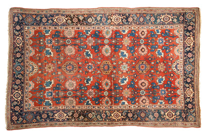4.5x7 Antique Persian Bijar Area Rug