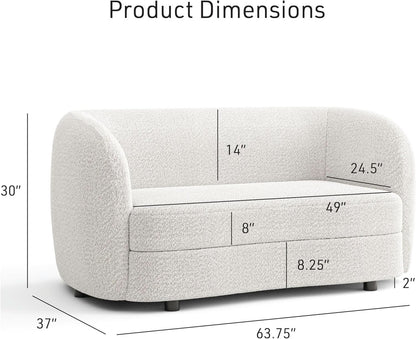Nimiane Boucle 3 Piece Sofa Set Off White Modern Collection