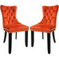 Solid Wood Dining Chairs With Nailhead Back Set Of 2