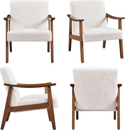 Ivory Professionally Upholstered Fabric Armchair High Back