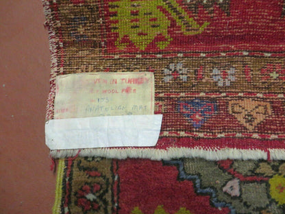 20" X 38" Antique Handmade Turkish Oushak Oshak Yastik Wool Rug Mat Turkey Nice