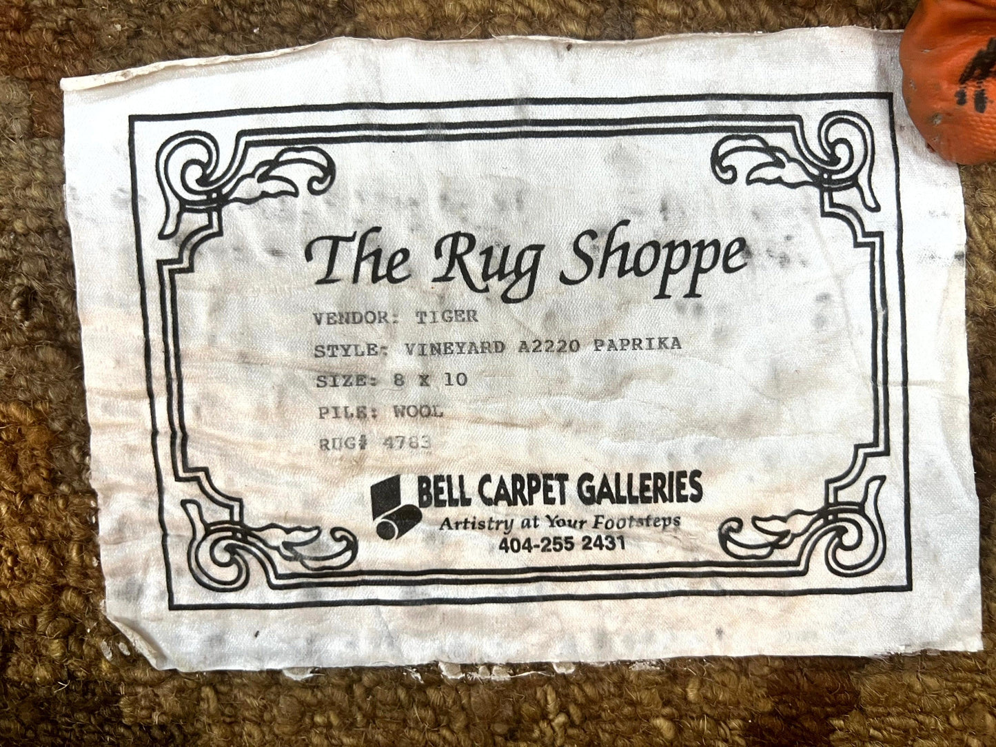 Tibetan Aubusson Rug 8x10, Maroon and Beige, Floral, Handmade, Wool, Vintage, Traditional Rug