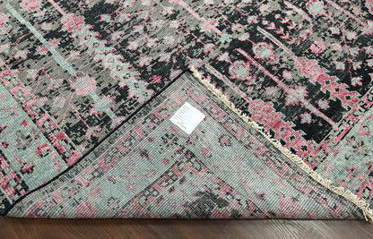 Multi Size Black, Gray Hand Knotted Arts & Crafts 100% Wool Turkish Oushak Traditional Oriental Area Rug
