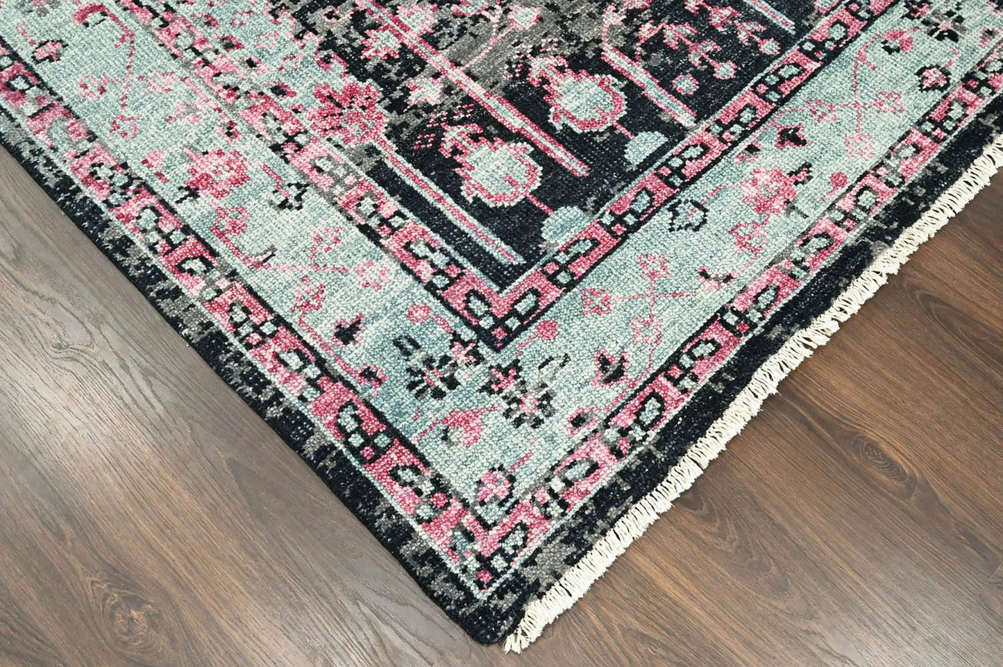 Multi Size Black, Gray Hand Knotted Arts & Crafts 100% Wool Turkish Oushak Traditional Oriental Area Rug