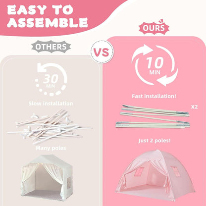 Toddler Bed Tent Canopy Portable Pink Night Light Pro