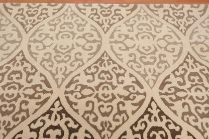 4'8" x 6’6" Handmade Scrolls 100% Wool Area rug Transitional Beige