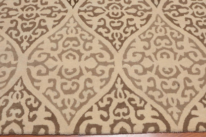 4'8" x 6’6" Handmade Scrolls 100% Wool Area rug Transitional Beige