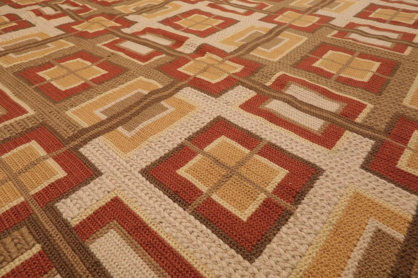 9x12 Hand Woven Wool French Aubusson Needlepoint Area Rug Beige