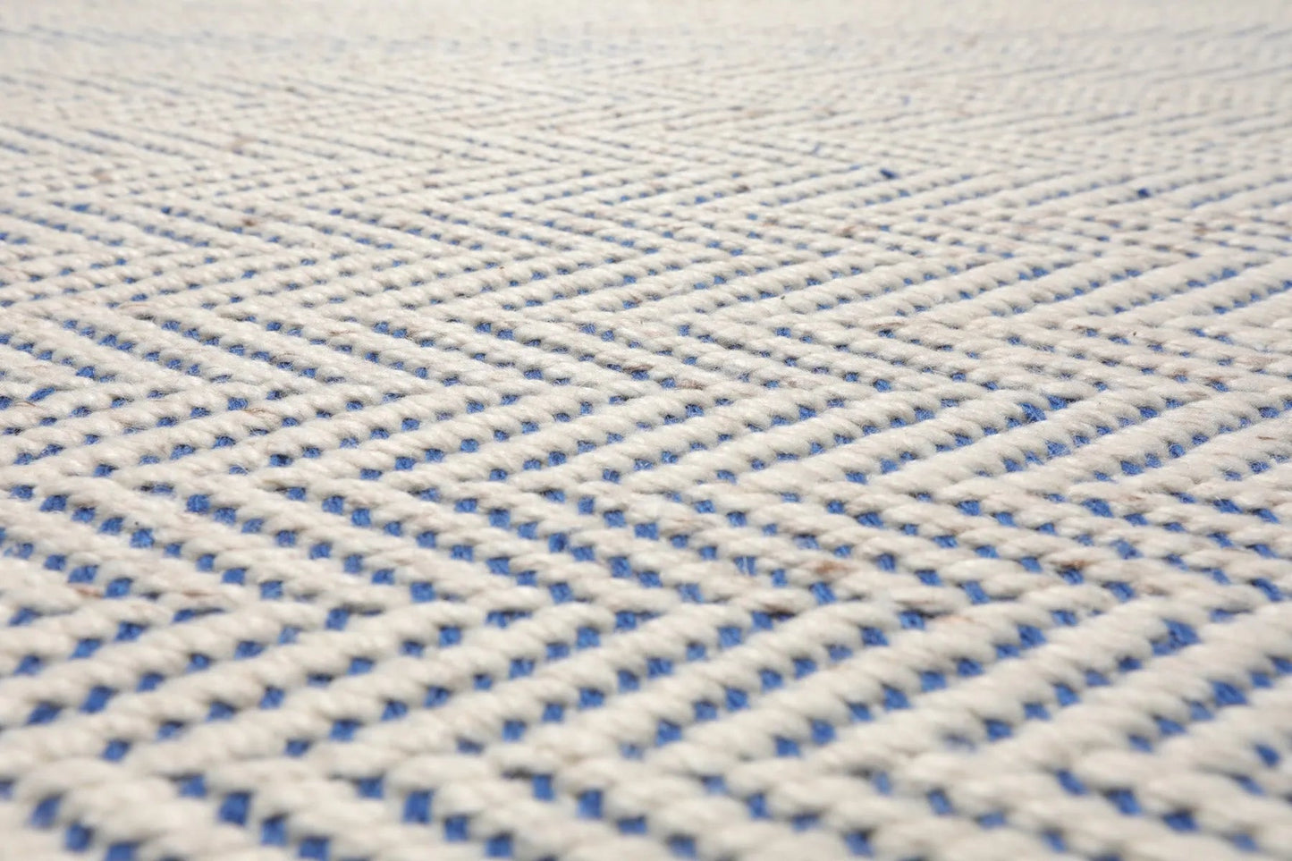 LoomBloom Multi Sizes Ivory Hand Woven Contemporary Flatweave Herringbone New Zealand Wool Oriental Area Rug