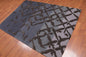 4'8" x 6’8" Handmade High Low Pile 100% Wool Area rug Modern Gray