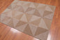 4'7x6'8 Hand Tufted Wool Loop N Cut PileGeometric Pattern Oriental Area Rug Beige, Brown Color