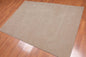 4'7" x 6’7" Handmade Loop & cut Pile 100% Wool Area rug Modern Tan
