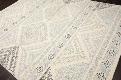 LoomBloom Multi Size Ivory Hand Tufted Transitional Geometric Wool Oriental Area Rug